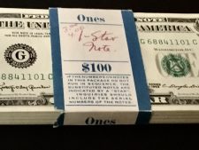 United States $1 1963. Taco de 100 billetes. SC.