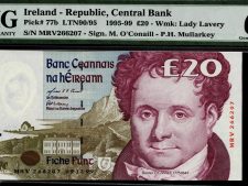 Ireland 20,Pounds 1999. PMG 65 EPQ.