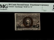 USA 50 Cents Second Issue 1863. Fractional Currency. PMG 58 EPQ.