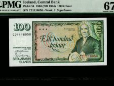 Iceland 100 Kronur 1986. PMG 67 EPQ.